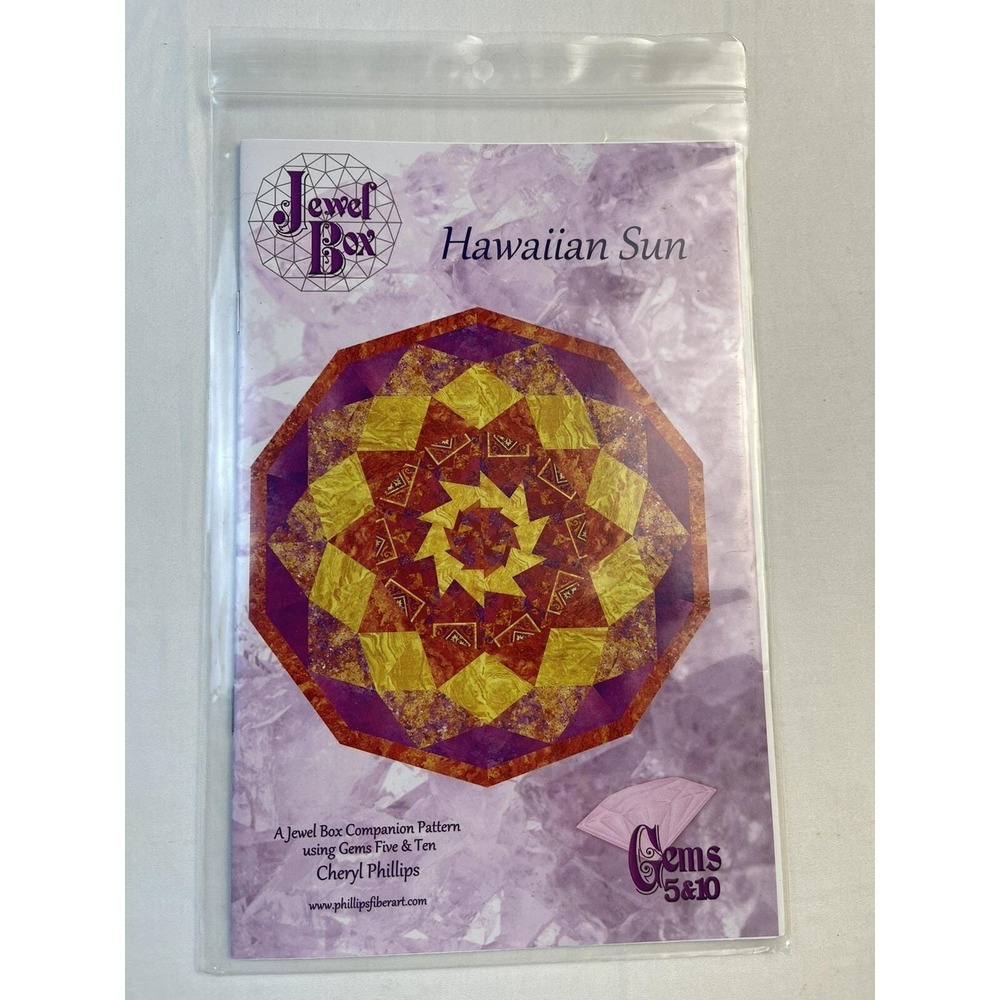 Jewel Box Hawaiian Sun Quilting Pattern Finished Size 44"x46" Cheryl Phillips